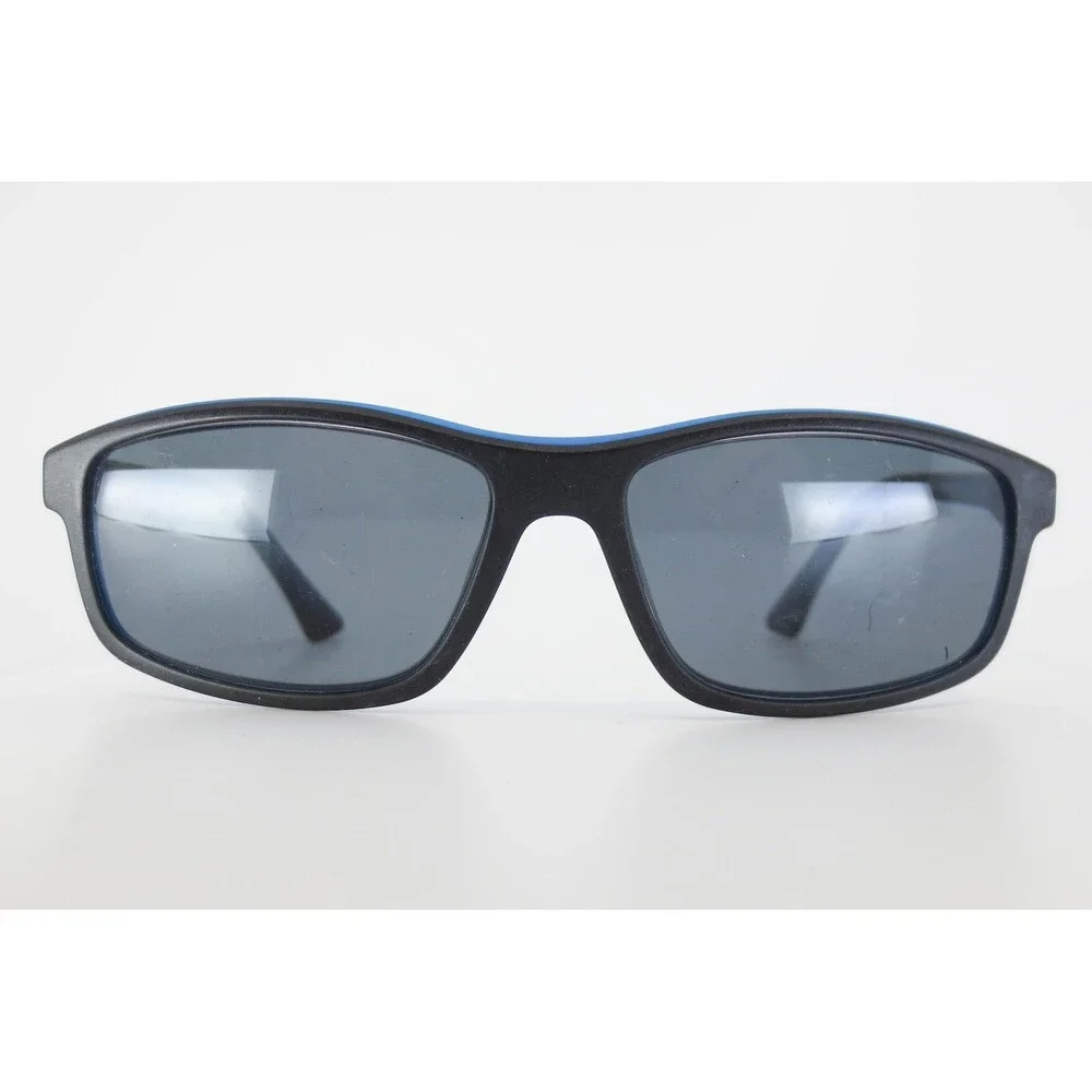 Shaquille O'Neal Zyloware 172 Sunglasses Black Blue Rectangular Sporty Mens 145